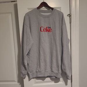 Diet Coke Embroidered Grey Sweatshirt XL